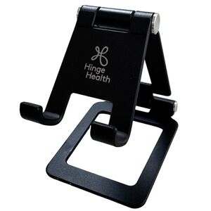 Hinge Health Adjustable Aluminum Cell Phone Stand Foldable Desk Holder Black